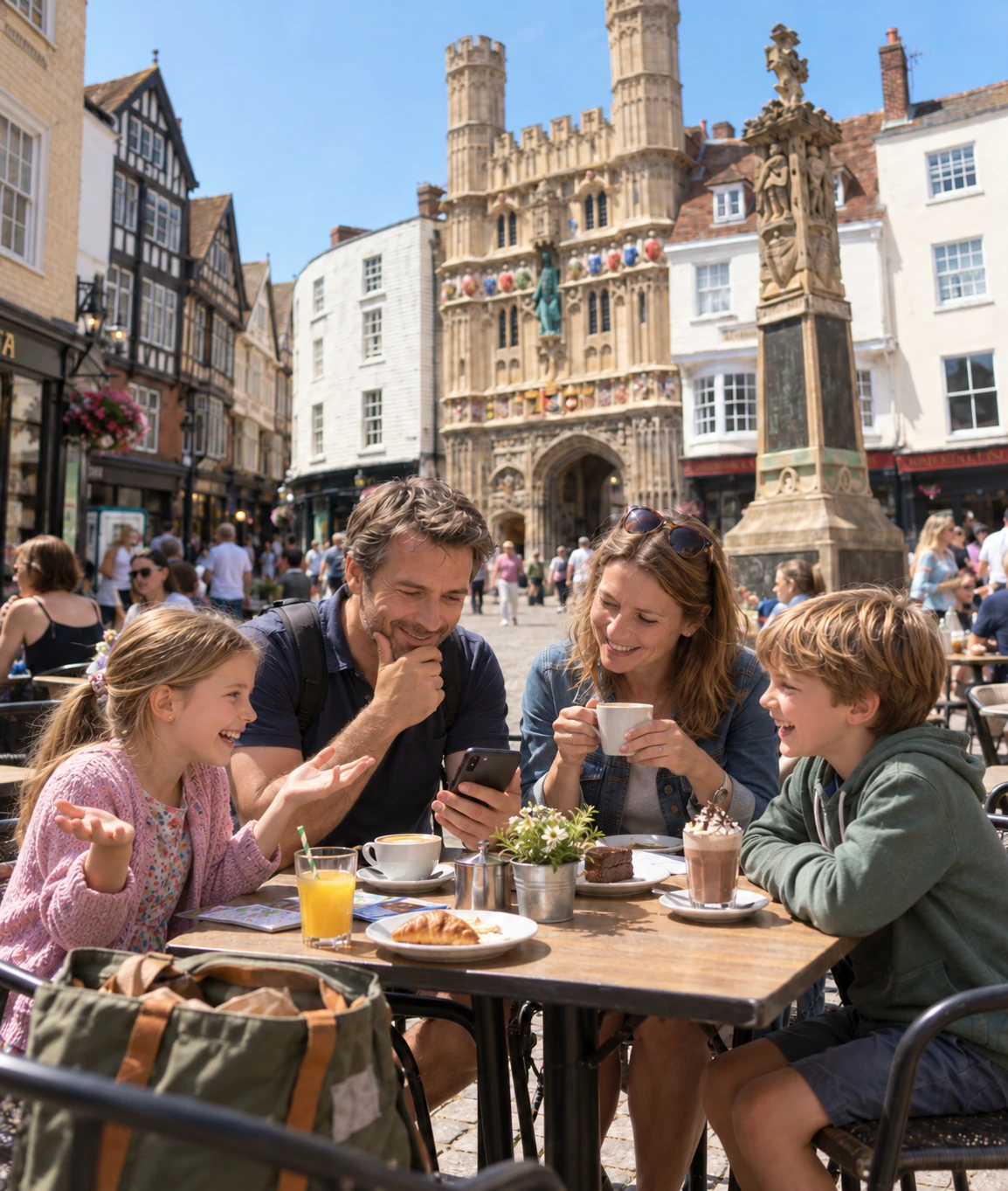 Family enjoying a Canterbury Mystery Picnic family day out in Kent